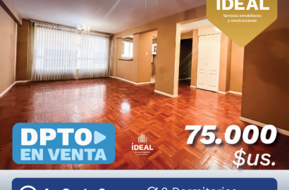 Departamento de 2 HABITACIONES en venta proximo AV SANTA CRUZ